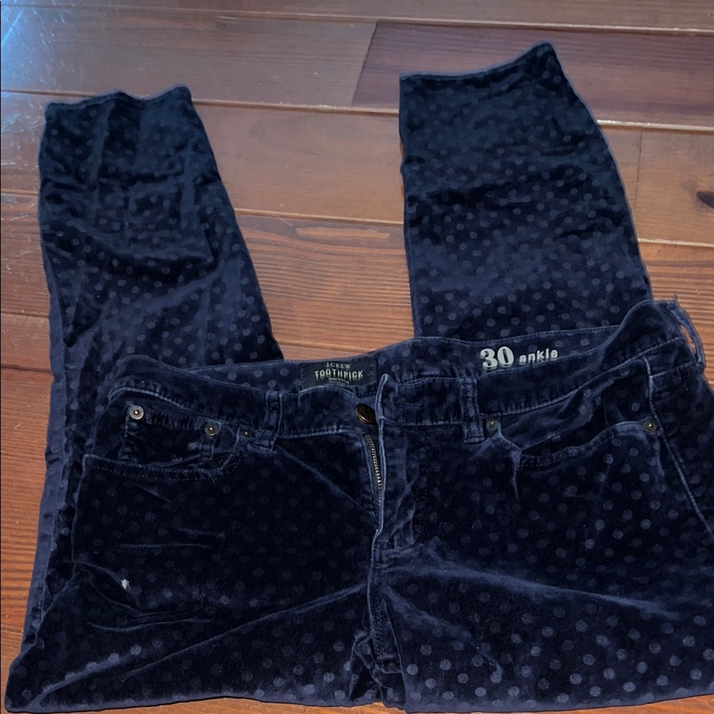 J. Crew Women's navy Velvet Jeans